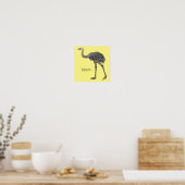 Poster Illustration d'oiseau de rhée (Cuisine)