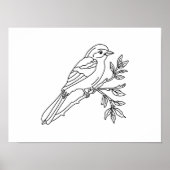 Poster Illustration d'oiseau dessinée à la main (Devant)