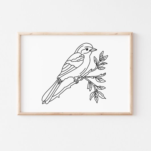 Poster Illustration d'oiseau dessinée à la main