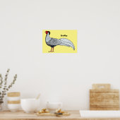 Poster Illustration d'oiseau faisan d'argent (Cuisine)