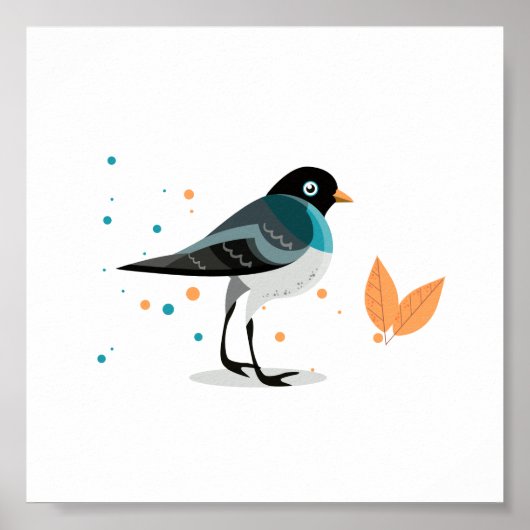 Poster Illustration d'oiseaux (Devant)