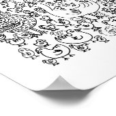 Poster Illustration d'oiseaux en noir et blanc (Coin)