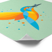 Poster Illustration d'oiseaux - Kingfisher (Coin)