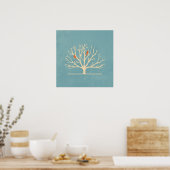 Poster Illustration d'Oiseaux oranges modernes dans un gr (Cuisine)