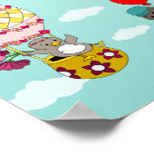 Poster Illustration d'oiseaux Whimsical dans des ballons (Coin)