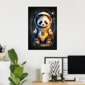 Poster Illustration d'ours panda astronaute (Bureau à domicile)