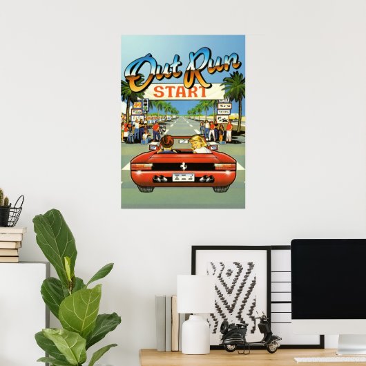 Poster Illustration d'Outrun (Bureau à domicile)
