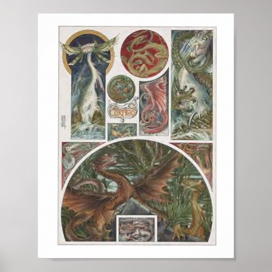 Poster Illustration Dragons - Par Anton Seder (Devant)