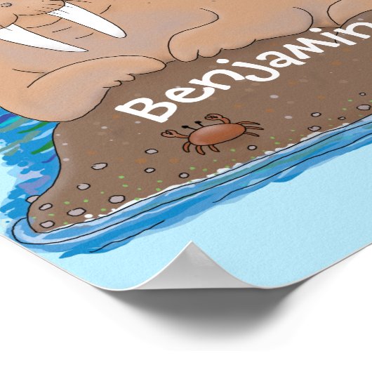 Poster Illustration drôle de morse joyeux (Coin)