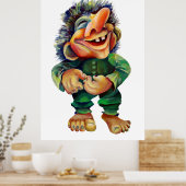 Poster Illustration drôle Norse Troll Aquarelle (Cuisine)