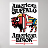 Poster Illustration du bison américain (Devant)