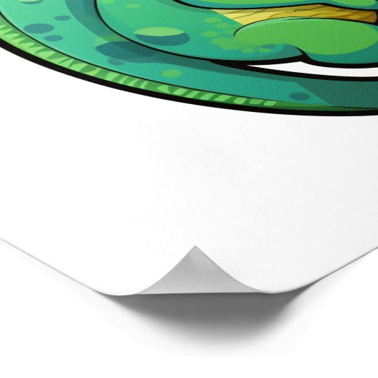 Poster Illustration du caméléon de dessin (Coin)