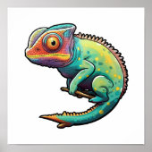 Poster Illustration du caméléon de dessin (Devant)
