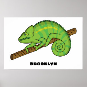 Poster Illustration du caméléon de la parson