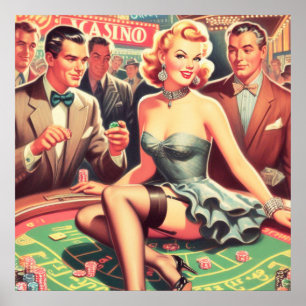 Poster Illustration du casino vintage