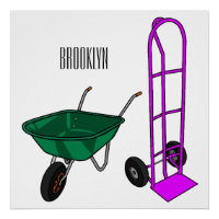 Illustration du chariot à roues et du chariot à ma