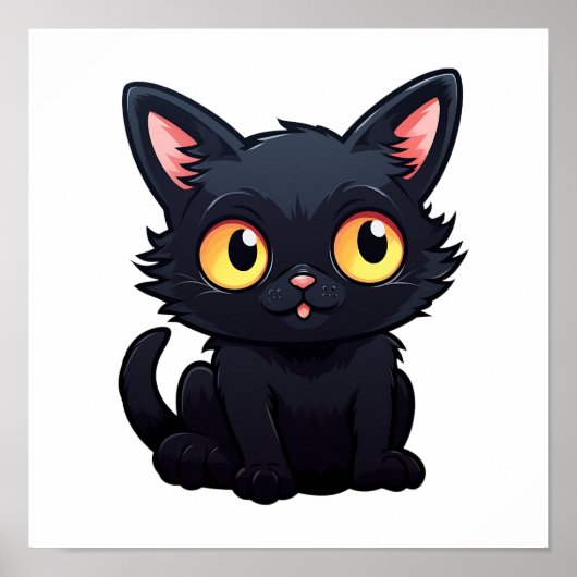 Poster Illustration du chat de dessin (Devant)