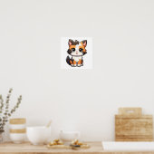 Poster Illustration du chat de dessin (Cuisine)