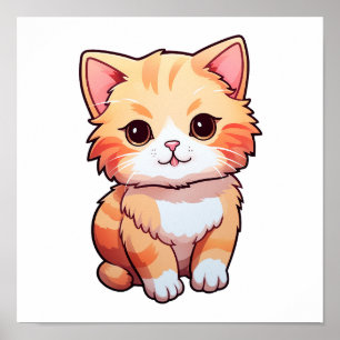 Poster Illustration du chat de dessin