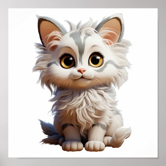 Poster Illustration du chat de dessin (Devant)