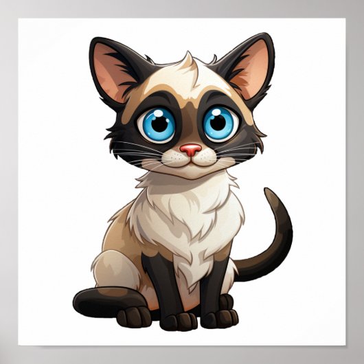 Poster Illustration du chat de dessin (Devant)