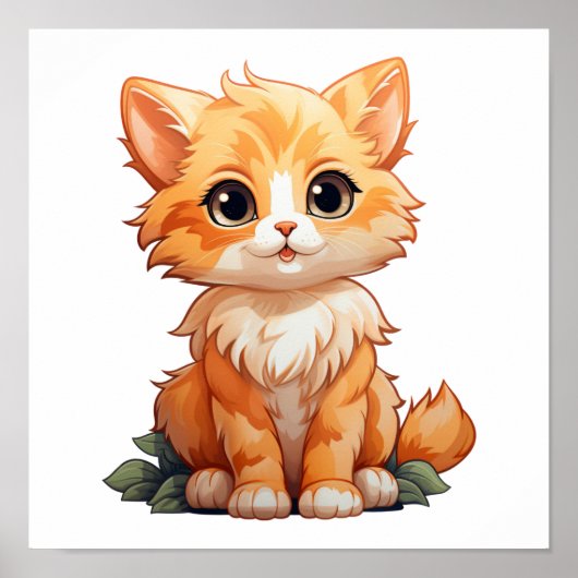 Poster Illustration du chat de dessin (Devant)