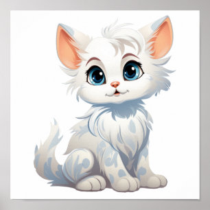 Poster Illustration du chat de dessin