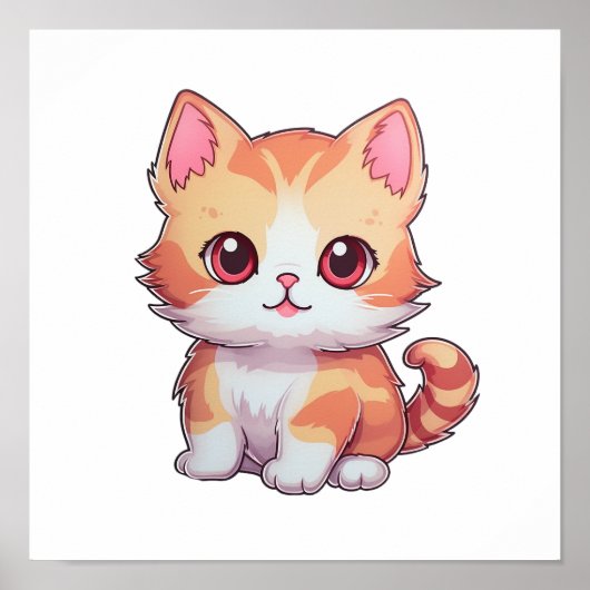 Poster Illustration du chat de dessin (Devant)