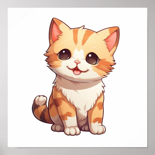 Poster Illustration du chat de dessin (Devant)