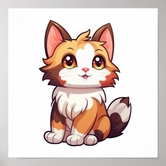 Poster Illustration du chat de dessin (Devant)