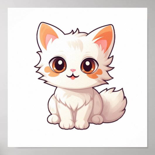 Poster Illustration du chat de dessin (Devant)