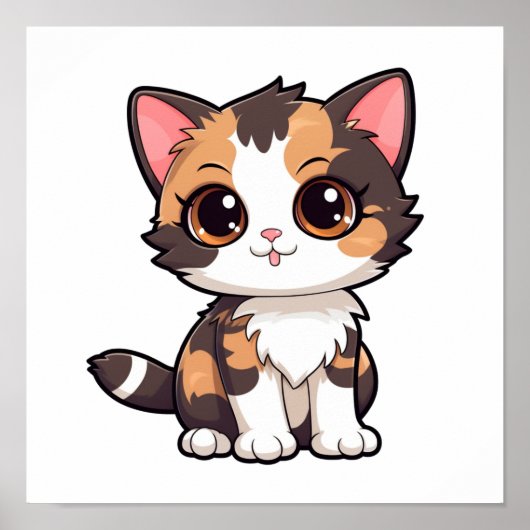 Poster Illustration du chat de dessin (Devant)