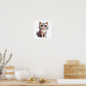 Poster Illustration du chat de dessin (Cuisine)