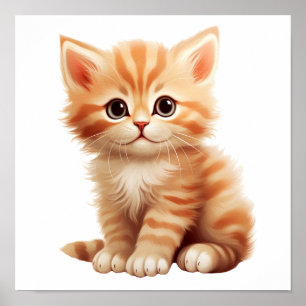 Poster Illustration du chat de dessin