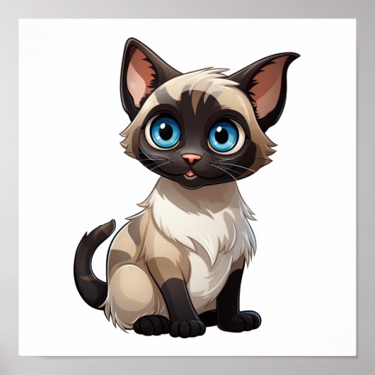 Poster Illustration du chat de dessin (Devant)