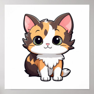 Poster Illustration du chat de dessin
