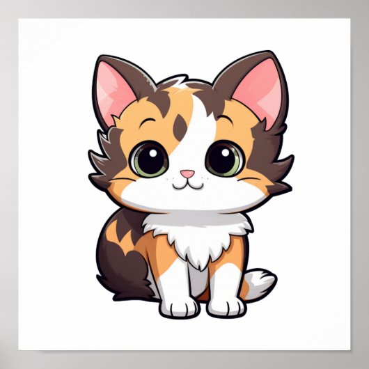 Poster Illustration du chat de dessin (Devant)