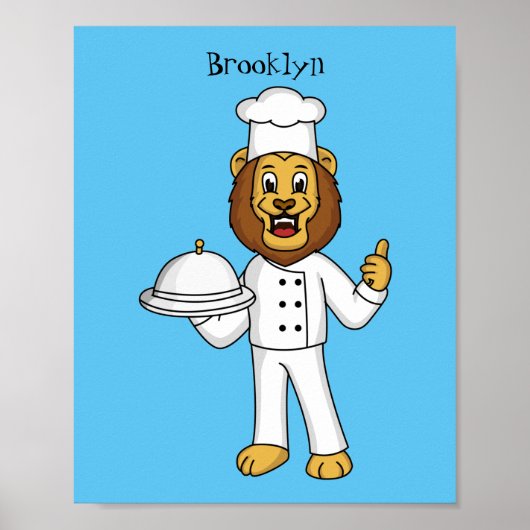 Poster Illustration du chef mignon lion (Devant)