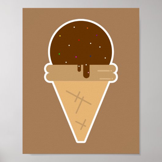Poster Illustration du clipart plat de crème glacée (Devant)