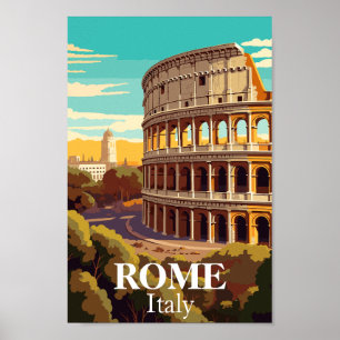 Poster Illustration du Colosseum de Rome Italie Voyage