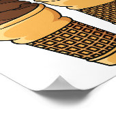 Poster Illustration du cône de crème glacée (Coin)