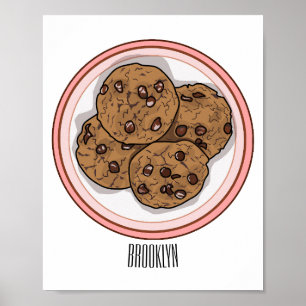 Poster Illustration du cookie de puce à chocolat