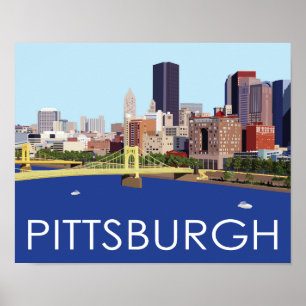 Poster Illustration du cool Pittsburgh Skyline Computer