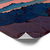 Poster Illustration du coucher de soleil de l'océan rétro (Coin)