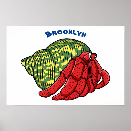 Poster Illustration du crabe mignon (Devant)