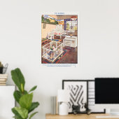 Poster Illustration du Design d'intérieur vintage (Bureau à domicile)