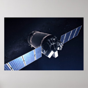 Poster Illustration Du Dragon Xl Spacecraft.