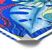 Poster Illustration du feuillage tropical du Toucan et de (Coin)