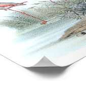 Poster Illustration du Flamant rose vintage (Coin)