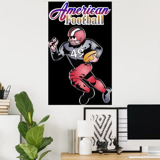 Poster Illustration du football américain (Bureau à domicile)
